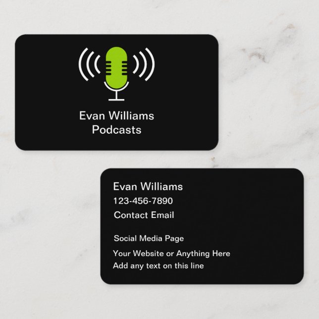 Podcast Theme Media Business Card (Front/Back)