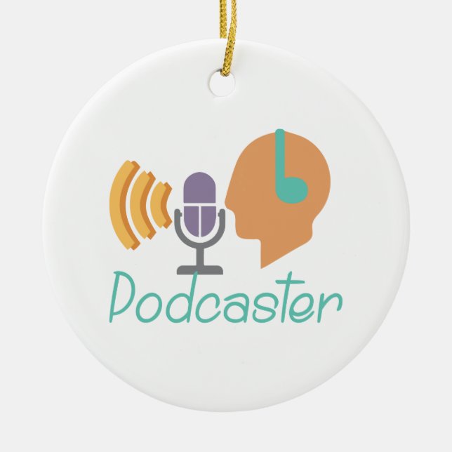 Podcaster Ceramic Ornament (Front)