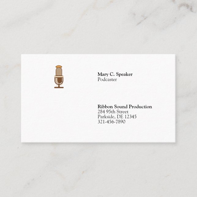 Podcaster Classic Minimal Business Card (Front)