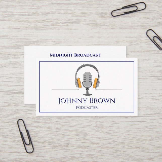 Podcaster DJ Disc Jockey Business Card (Front/Back In Situ)