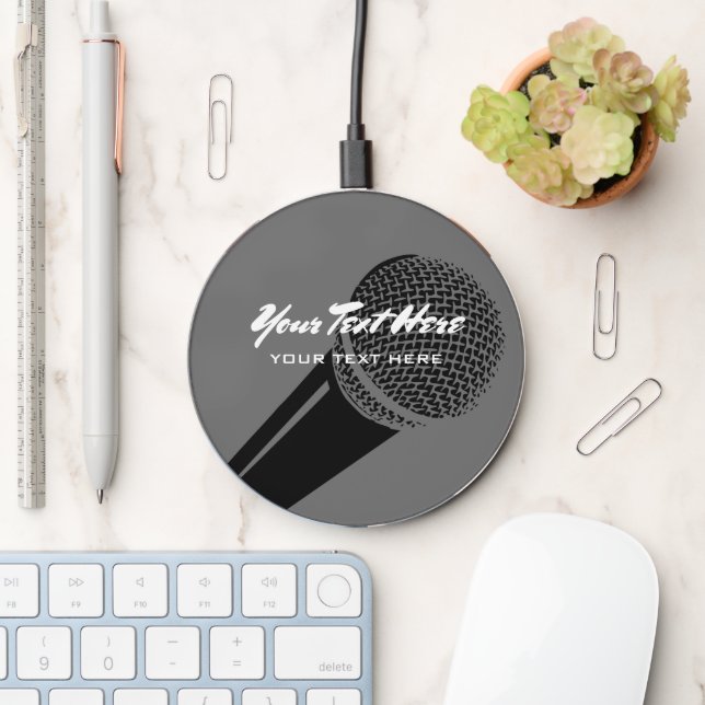 Podcasting and vlogging wireless phone charger (Desk)