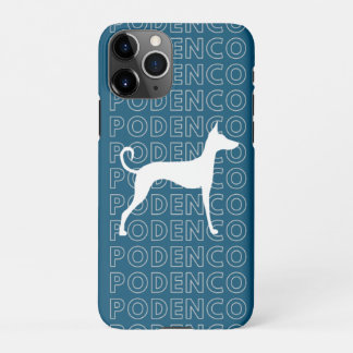Podenco Dog Silhouette in White iPhone 11Pro Case