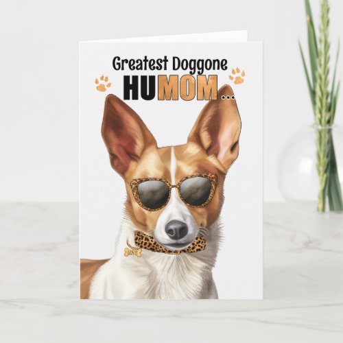 Podengo Dog Best HuMOM Ever Mothers Day Holiday Card