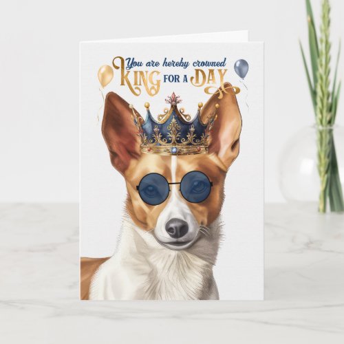 Podengo Dog King for Day Funny Birthday Card