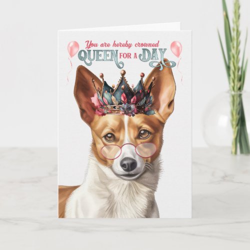 Podengo Pequeno Dog Queen Day Funny Birthday Card