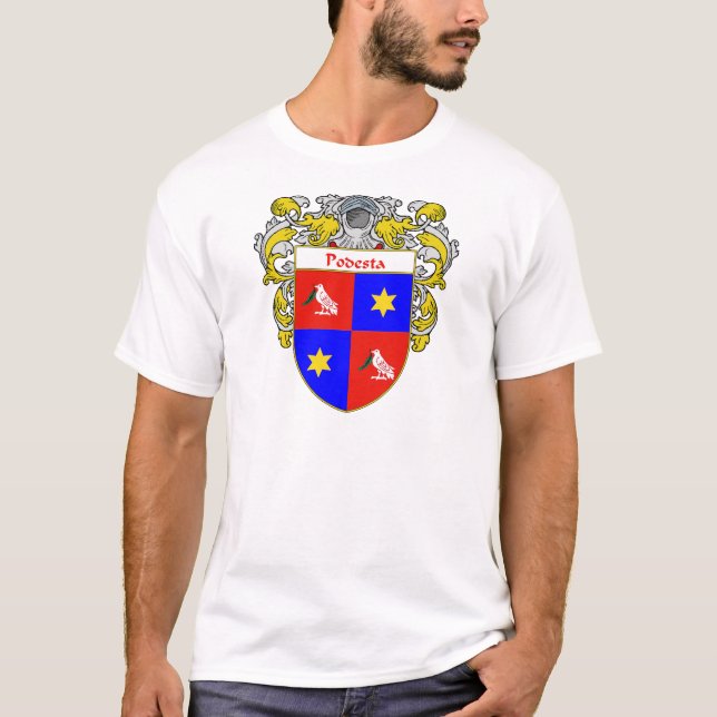 Podesta Coat of Arms (Mantled) T-Shirt (Front)