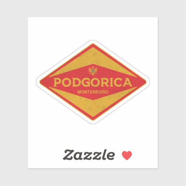 Podgorica Montenegro Vintage Sticker (Sheet)