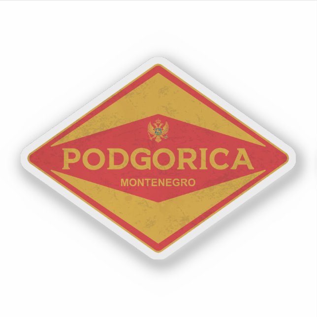 Podgorica Montenegro Vintage Sticker (Front)