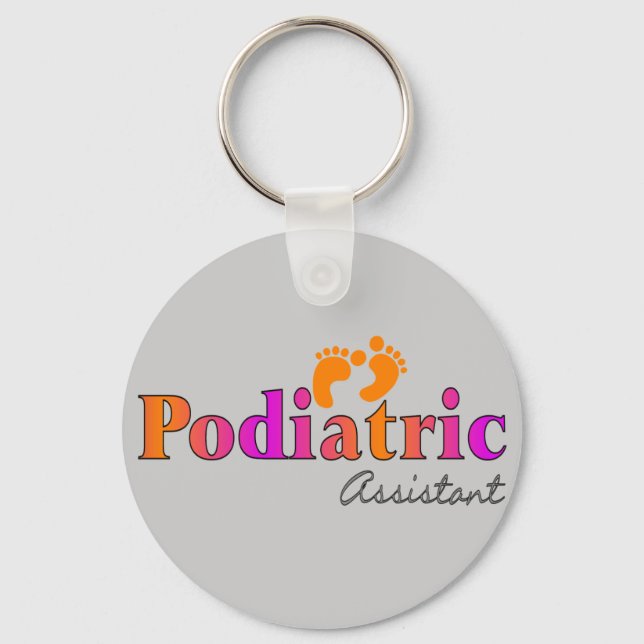 Podiatric Assistant With 2 Feet Design Keychain (Front)