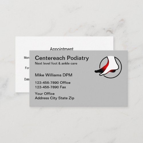 Podiatrist Business Card Appointment Template