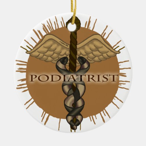 Podiatrist Caduceus Ceramic Ornament