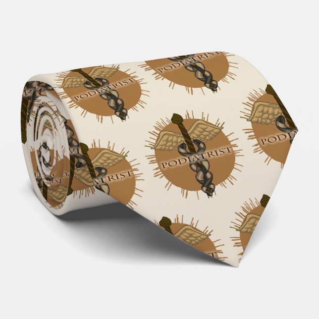 Podiatrist Caduceus  Neck Tie (Rolled)