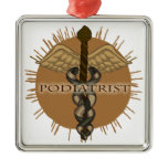 Podiatrist Caduceus Premium Square Ornament