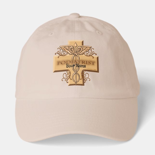 Podiatrist Cross Caduceus Hat (Front)