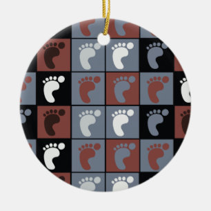 Podiatrist Feet Pattern Ceramic Ornament