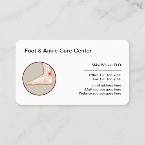 Podiatrist Foot And Ankle Care Medical        Business Card