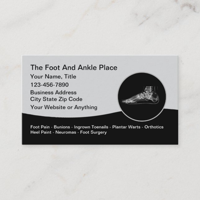 Podiatrist Foot And Ankle Doctor Business Card (Front)