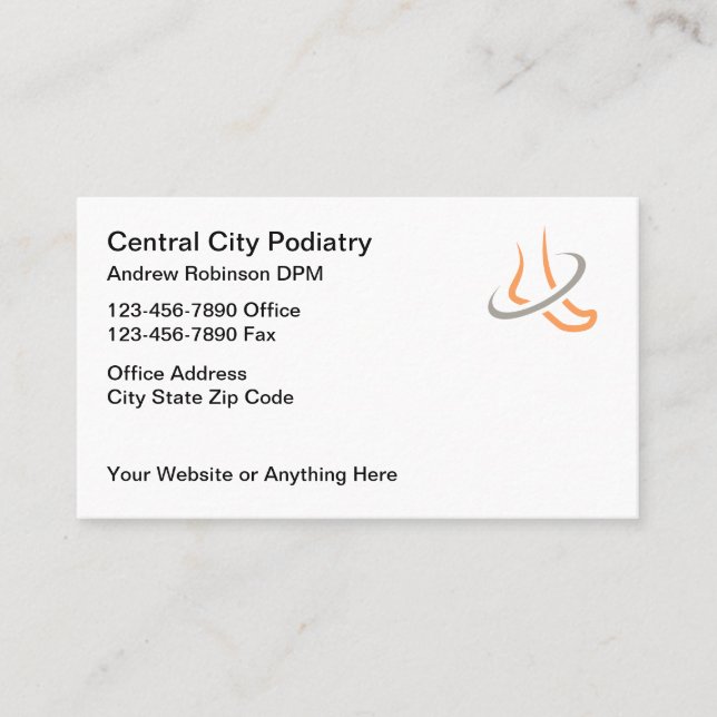 Podiatrist Foot And Ankle Doctor Business Card (Front)