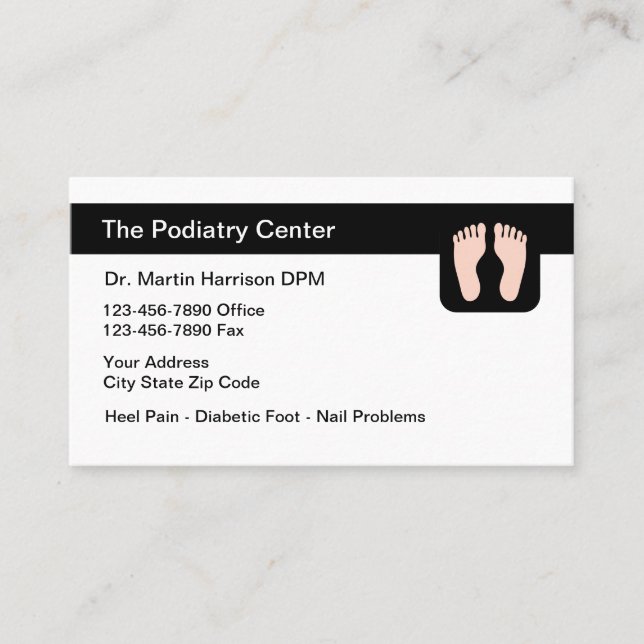 Podiatrist Foot And Ankle Doctor Business Card (Front)
