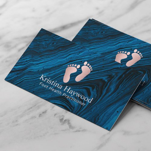 Podiatrist Foot Health Practitioner Abstract Blue Business Card