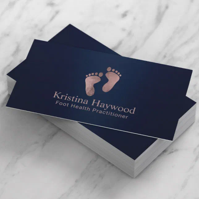 Podiatrist Foot Health Practitioner Navy Blue Business Card Zazzle