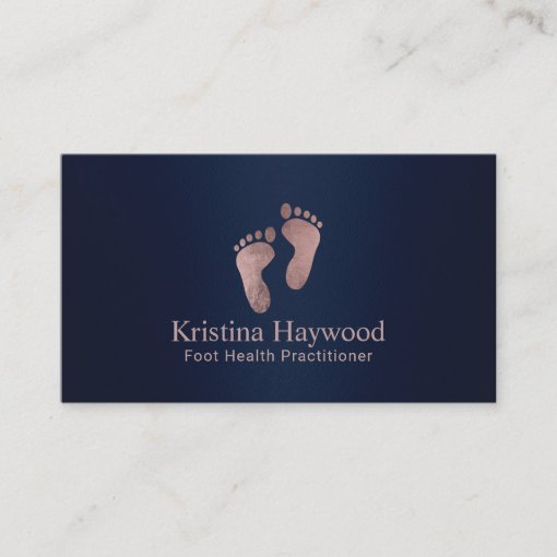 Podiatrist Foot Health Practitioner Navy Blue Business Card Zazzle