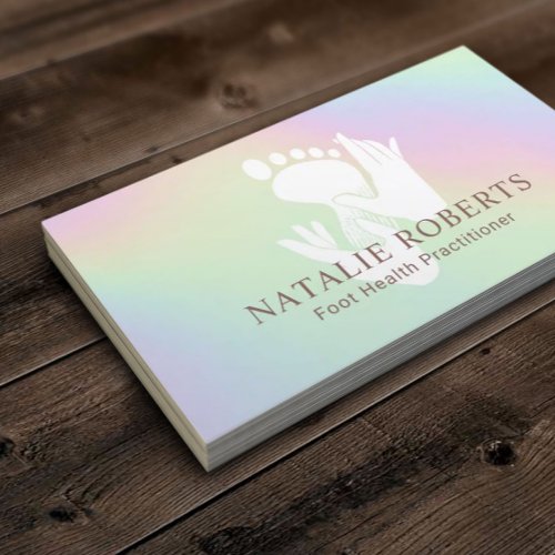 Podiatrist Foot Massage Therapy Spa Holographic Business Card