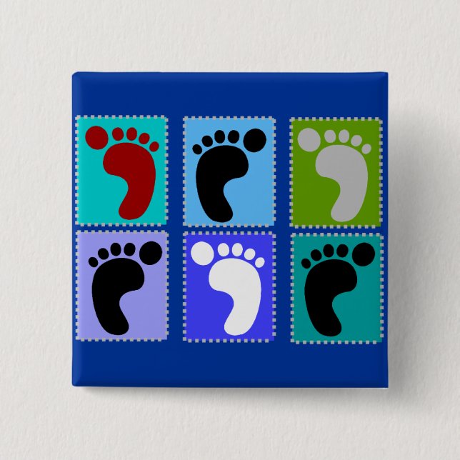 Podiatrist Gifts Popart Design of Feet Button (Front)