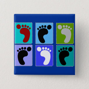 Podiatrist Gifts Popart Design of Feet Button