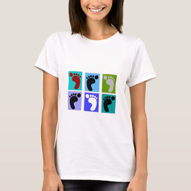 Podiatrist Gifts Popart Design of Feet T-Shirt (Front)