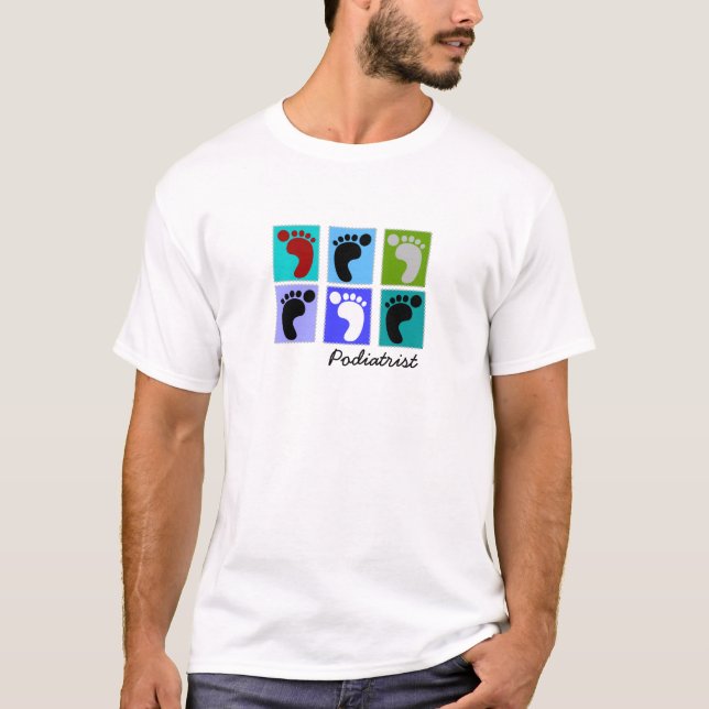 Podiatrist Gifts Popart Design of Feet T-Shirt (Front)