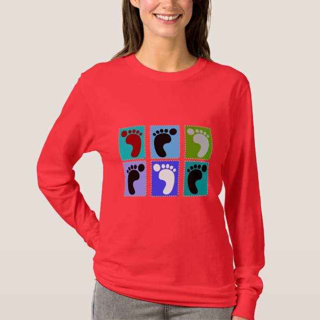 Podiatrist Gifts Popart Design of Feet T-Shirt (Front)