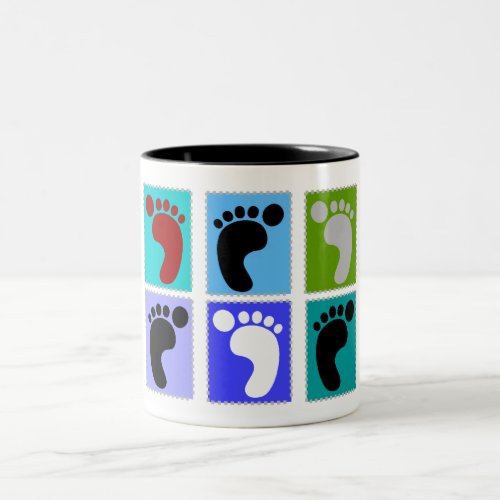 Podiatrist Gifts Popart Design of Feet Two_Tone Coffee Mug