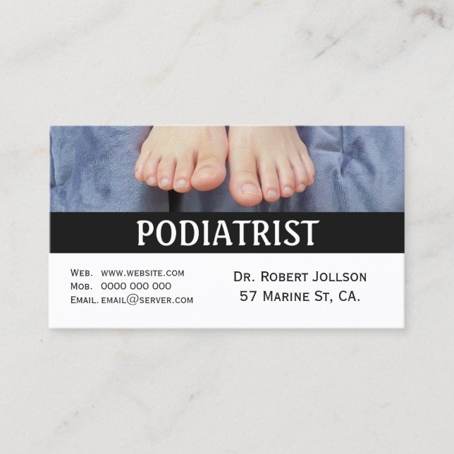 Podiatrist Medical Appointment Feet Business Cards (Front)