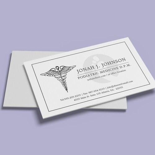 Podiatrist  Minimal Faded Foot Symbol Business Card