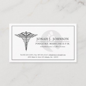 Podiatrist | Minimal Faded Foot Symbol Business Card by colorjungle at Zazzle
