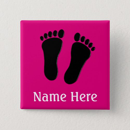 Podiatrist Name Buttons Bright Pink