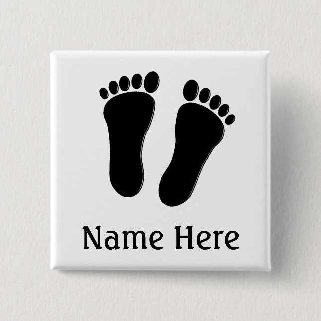 Podiatrist Name Buttons Customizable B&W (Front)