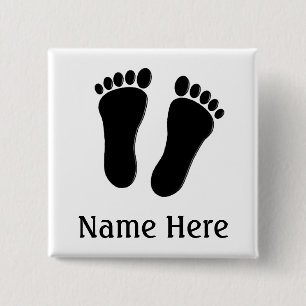 Podiatrist Name Buttons Customizable B&W