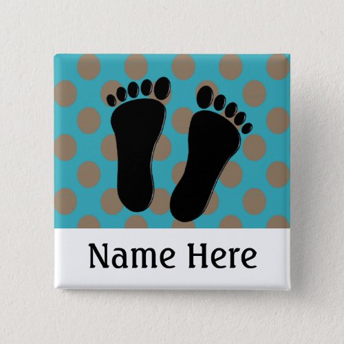 Podiatrist Name Buttons Customizable Blue