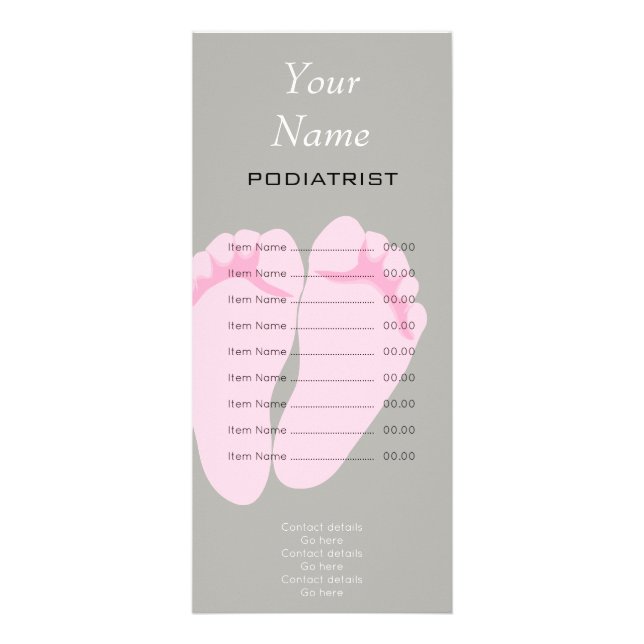 Podiatrist or Chiropodist Rack Card (Front)