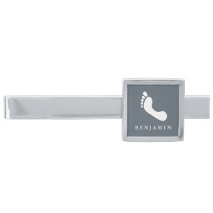 Podiatrist Personalized Name Silver Finish Tie Bar