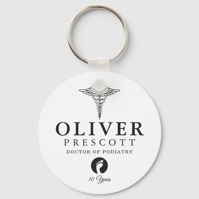 Podiatrist Professional Graduation | Retirement Keychain (Front)