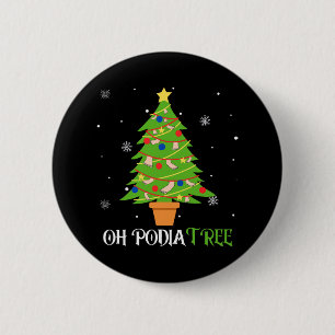 Podiatry christmas tree podiatrist foot medical as button