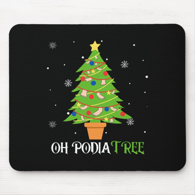 Podiatry christmas tree podiatrist foot medical as mouse pad (Front)