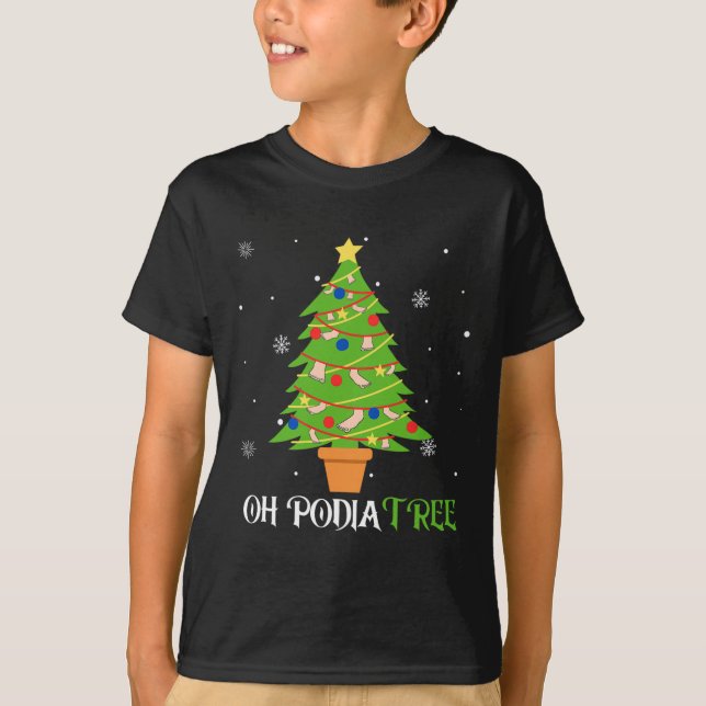Podiatry Christmas Tree Podiatrist Foot Medical Is T-Shirt (Front)