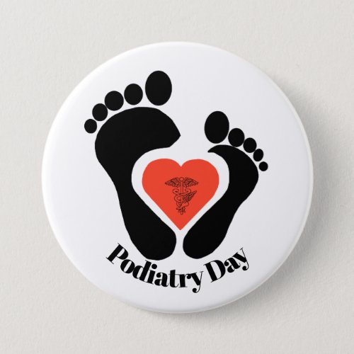 Podiatry Day Button Pair of Feet  Medical Symbol