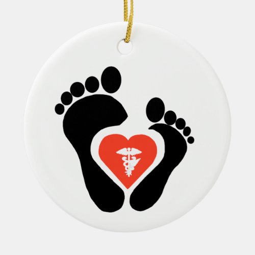 Podiatry Day Foot  Heart Ornament