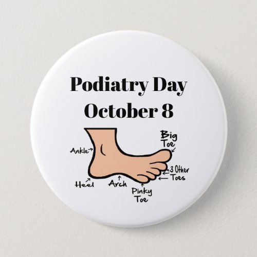 Podiatry Day Funny Foot Diagram Button