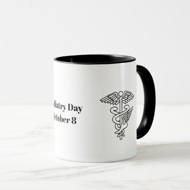 Podiatry Day Mug with Podiatry Medical Symbols (Front Right)